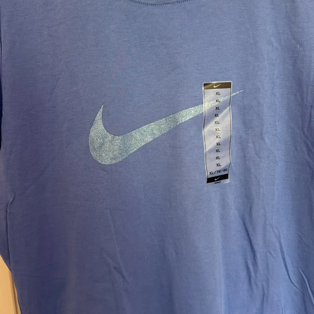 NWT Nike Blue/Purple  Short Sleeve Tee Vibrant Crew Neck - Picture 2 of 6